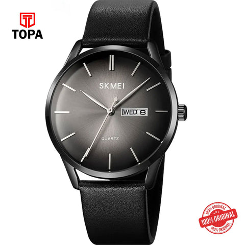 Topa Skmei-1991-BLK-Leather-Band-Men-Watch - Product Image 1
