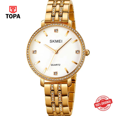 Topa Skmei-2006-L-GLD-WHT-Metal-Band-Women-Watch - Product Image 1