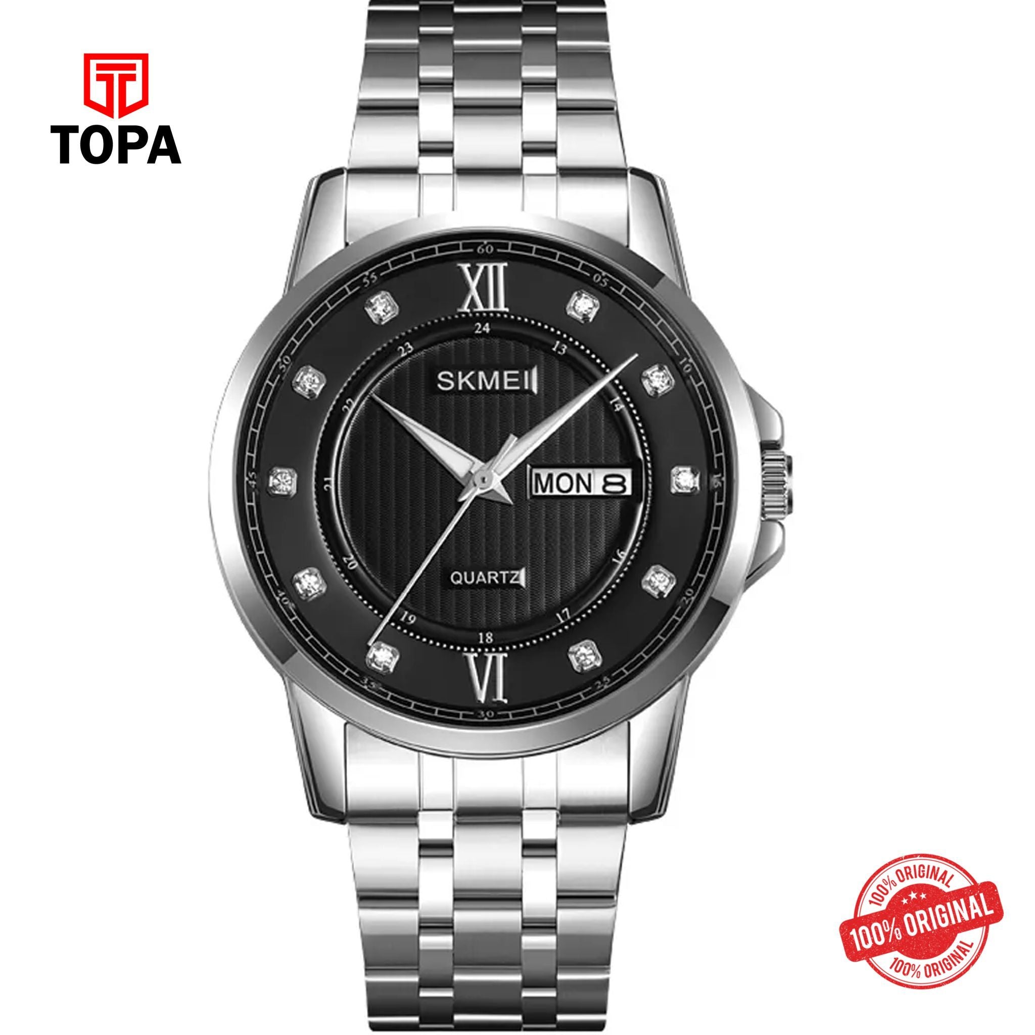 Topa Skmei-2084-G-CH-BLK-Metal-Band-Men-Watch - Product Image 1