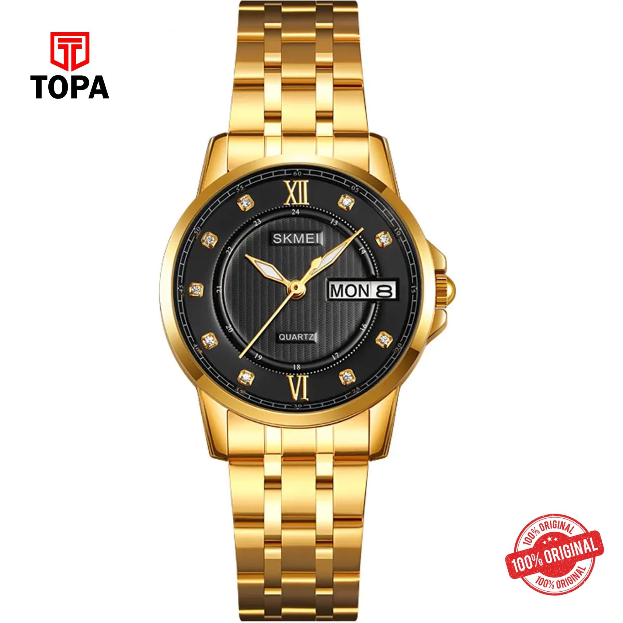 Topa Skmei-2085-L-GLD-BLK-Metal-Band-Women-Watch - Product Image 1