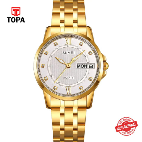 Topa Skmei-2085-L-GLD-WHT-Metal-Band-Women-Watch - Product Image 1