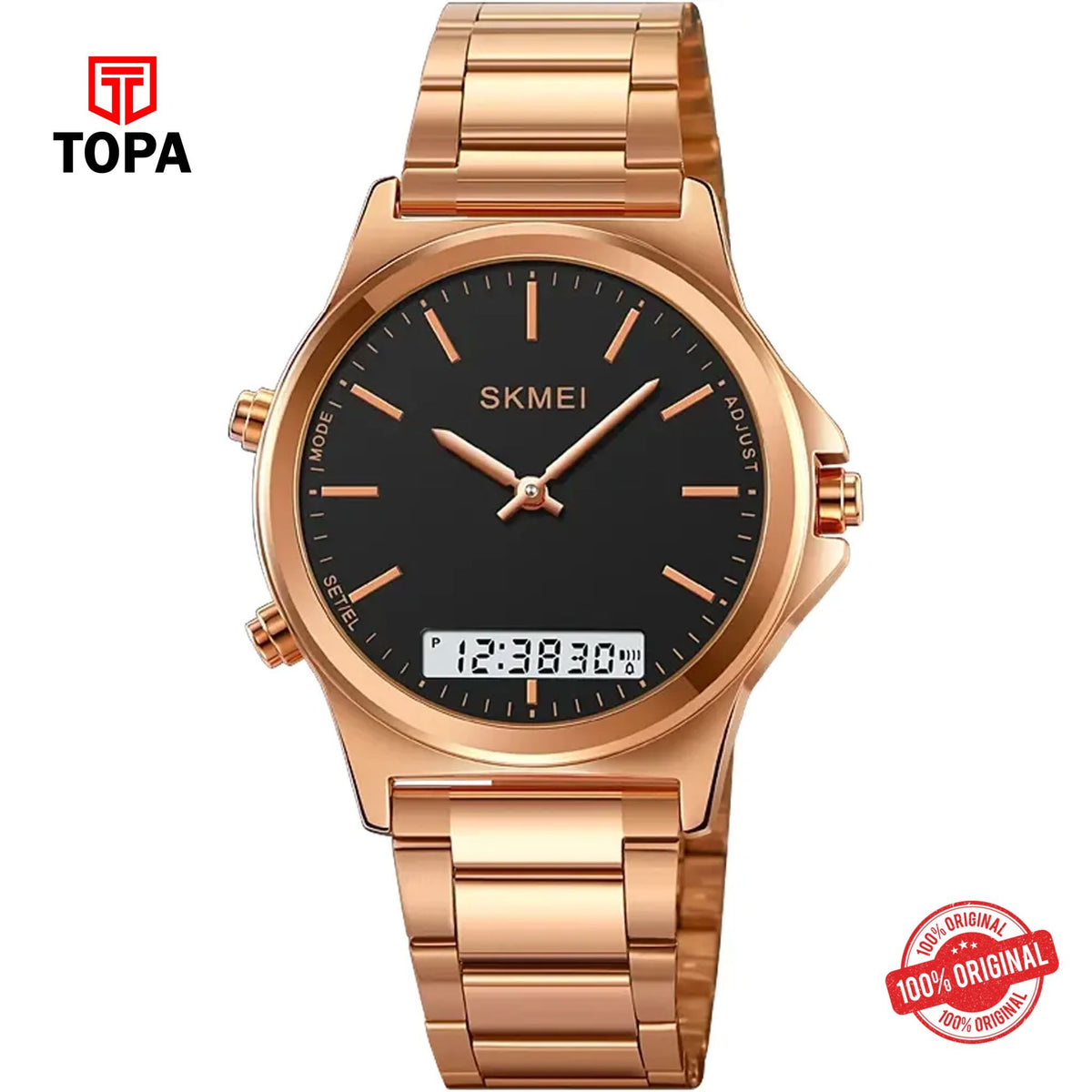 Topa Skmei-2120-G-RG-BLK-Metal-Band-Men-Watch - Product Image 1