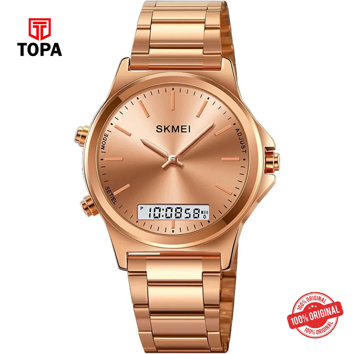 Topa Skmei-2120-G-RG-Metal-Band-Men-Watch - Product Image 1
