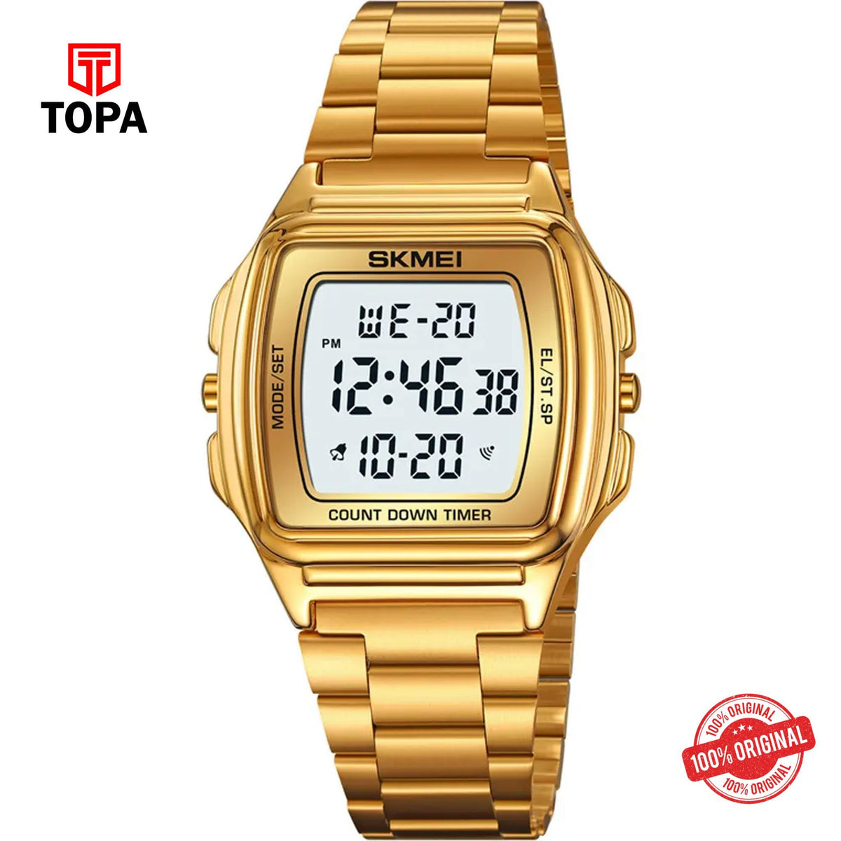 Topa Skmei-2239-GLD-DIGI-Metal-Band-Women-Watch - Product Image 1