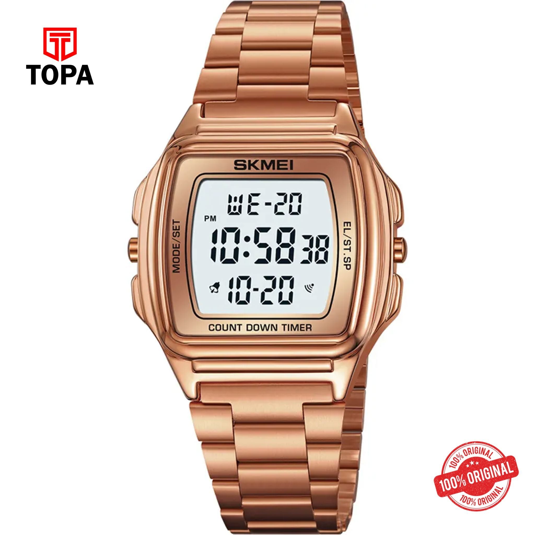 Topa Skmei-2239-RG-DIGI-Metal-Band-Women-Watch - Product Image 1