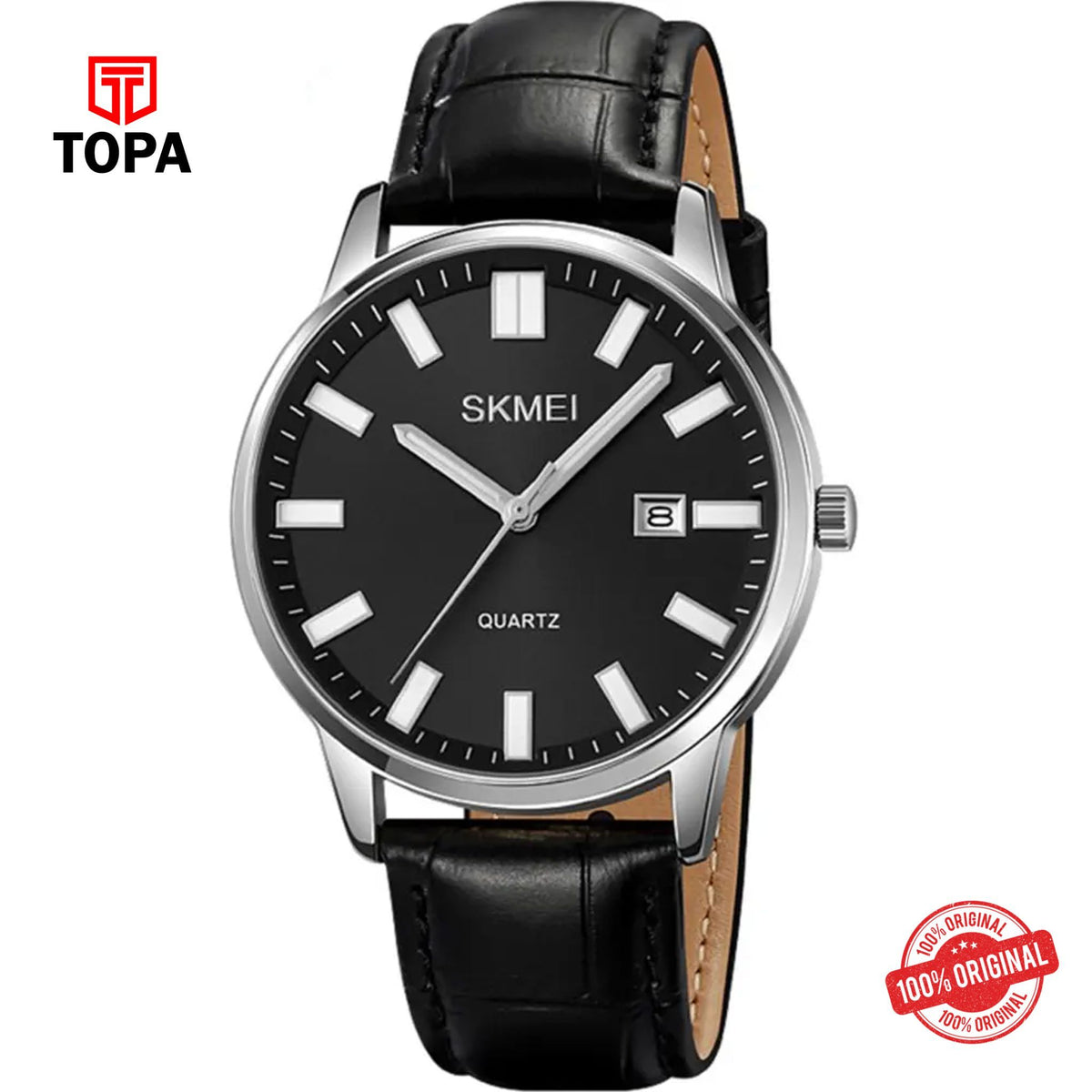 Topa Skmei-2252-G-CH-BLK-Leather-Band-Men-Watch - Product Image 1