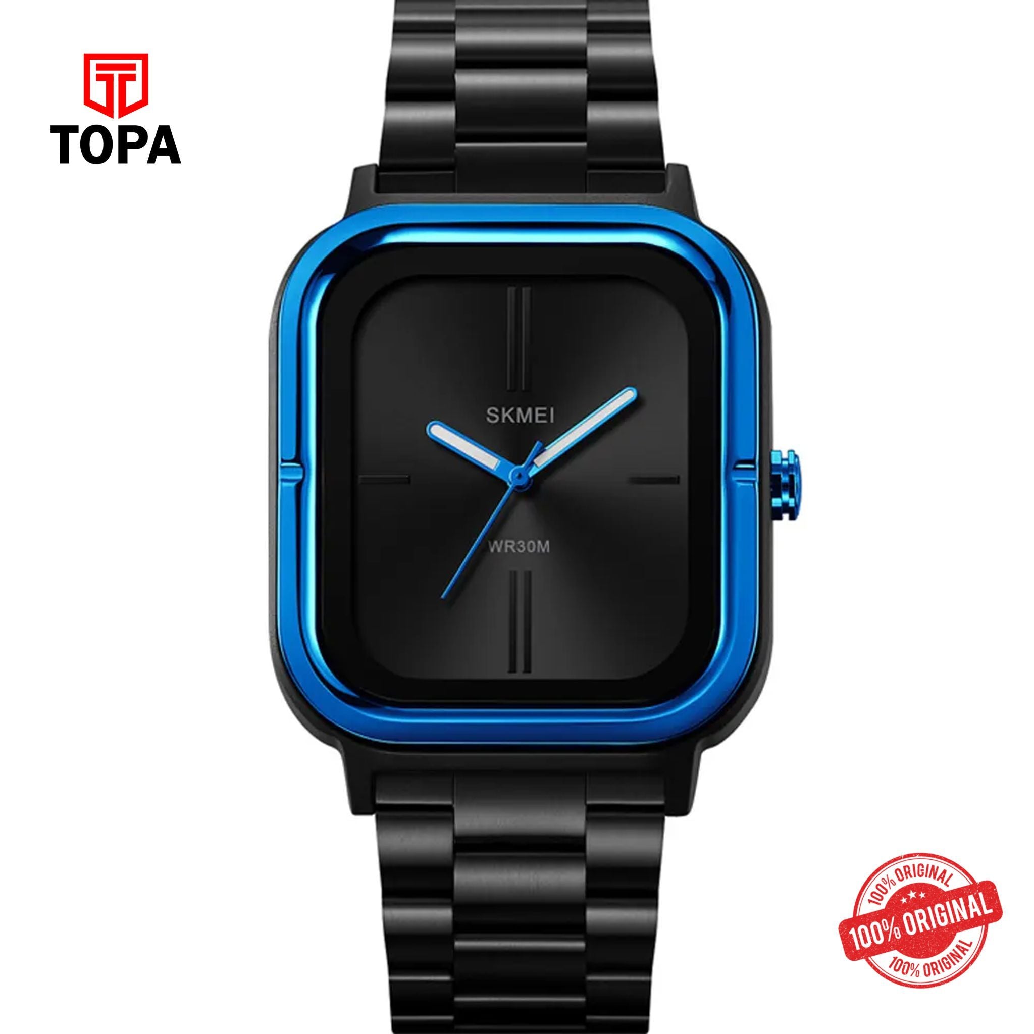 Topa Skmei-2275-G-BLK-BLU-Metal-Band-Men-Watch - Product Image 1