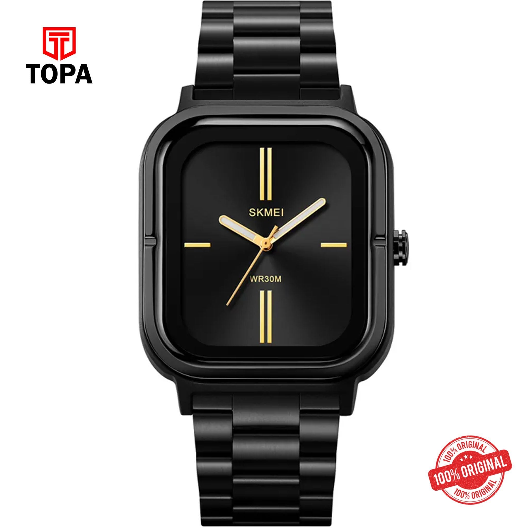 Topa Skmei-2275-G-BLK-GLDINTX-Metal-Band-Men-Watch - Product Image 1