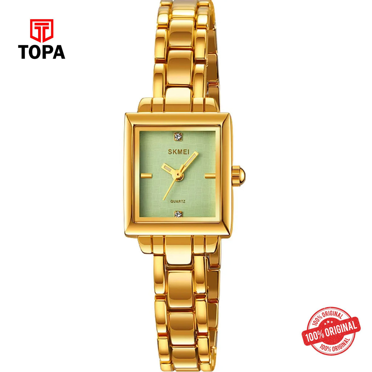 Topa Skmei-2315-L-GLD-GRN-Metal-Band-Women-Watch - Product Image 1