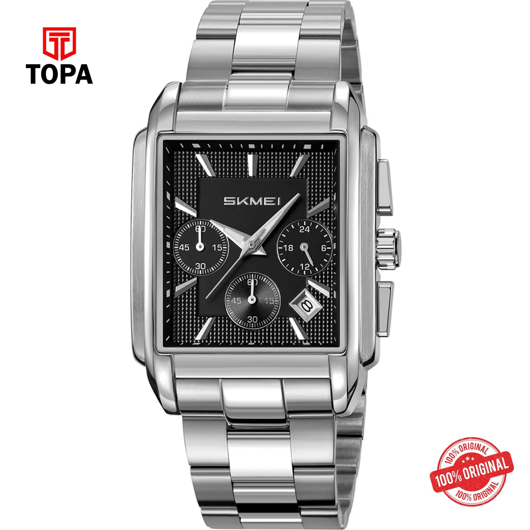 Topa Skmei-2339-G-CH-BLK-Metal-Band-Men-Watch - Product Image 1