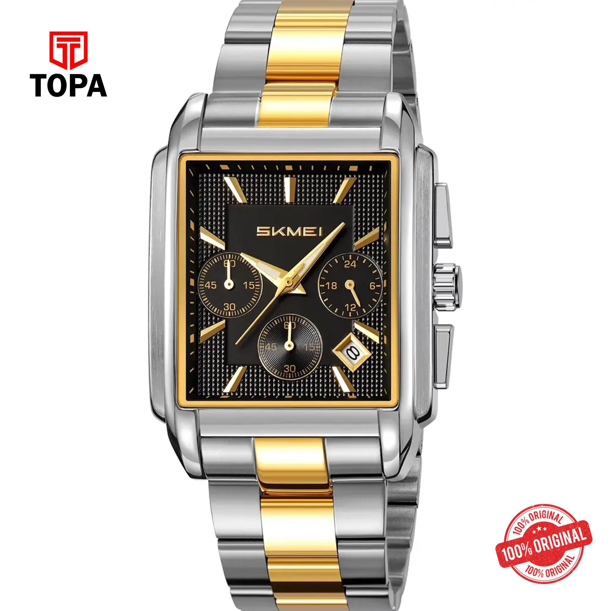 Topa Skmei-2339-G-TTGLD-BLK-Metal-Band-Men-Watch - Product Image 1