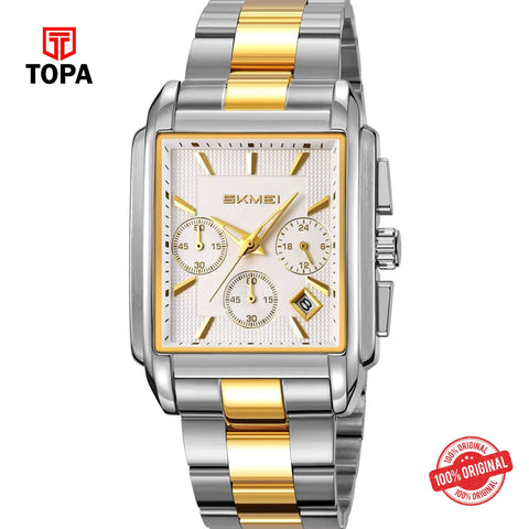 Topa Skmei-2339-G-TTGLD-WHT-Metal-Band-Men-Watch - Product Image 1