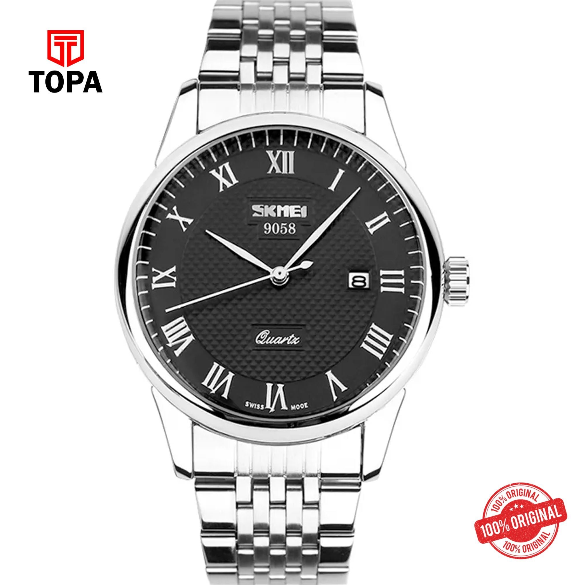 Topa Skmei-9058-G-CH-BLK-Metal-Band-Men-Watch - Product Image 1