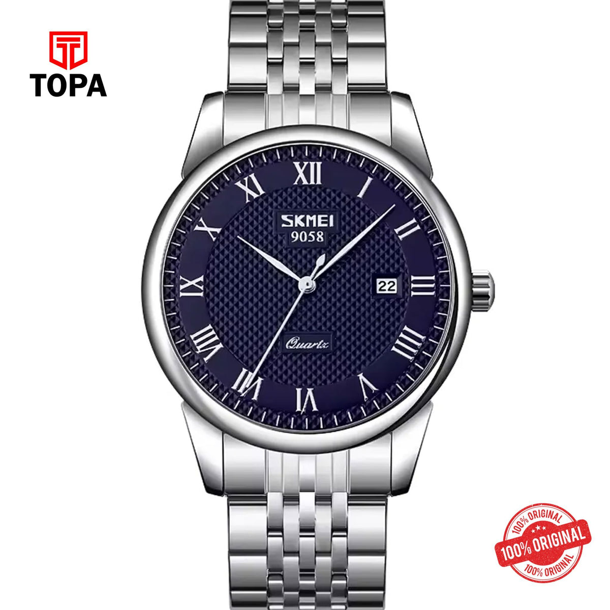Topa Skmei-9058-G-CH-BLU-Metal-Band-Men-Watch - Product Image 1