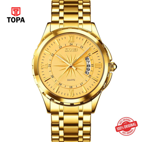 Topa Skmei-9069-GLD-Metal-Band-Men-Watch - Product Image 1