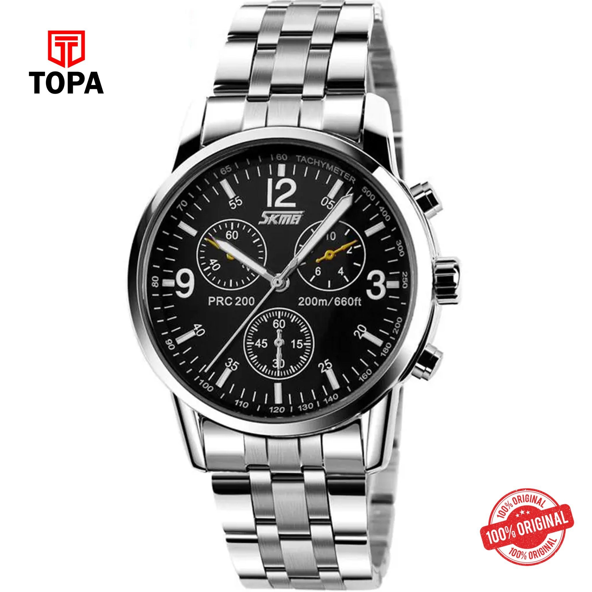 Topa Skmei-9070-CH-BLK-Metal-Band-Men-Watch - Product Image 1