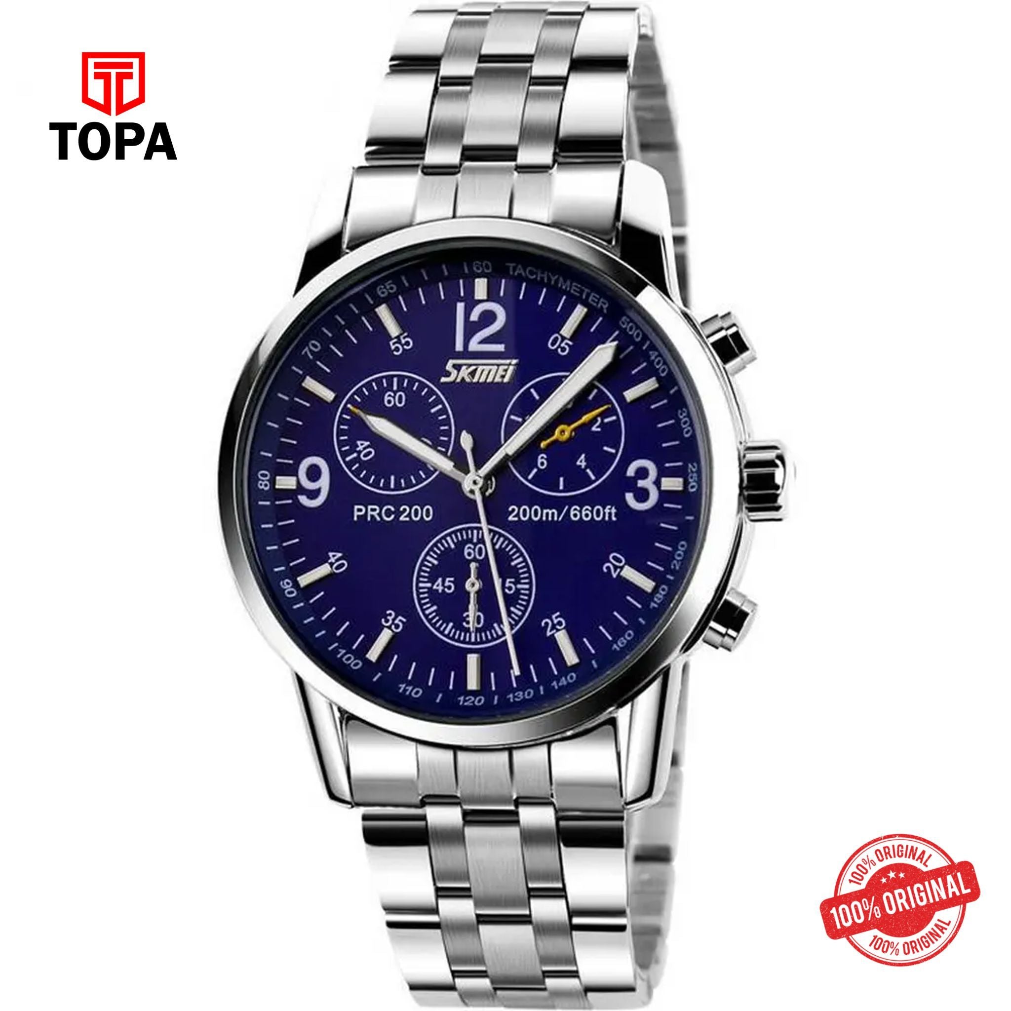 Topa Skmei-9070-CH-BLU-Metal-Band-Men-Watch - Product Image 1