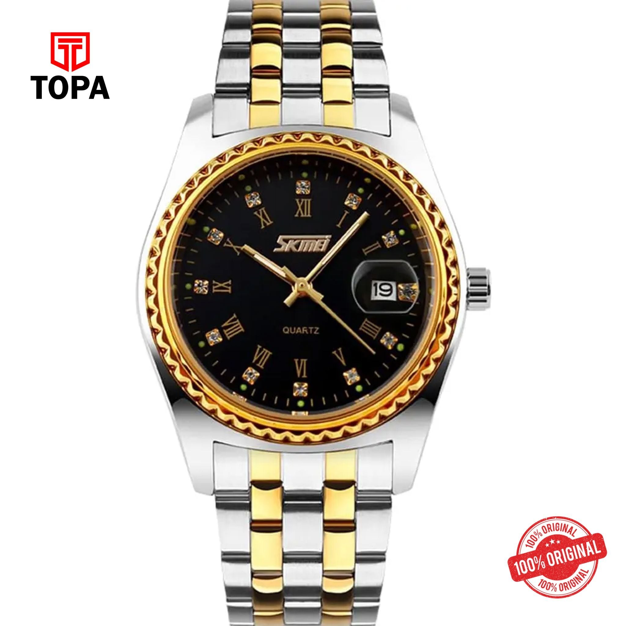 Topa Skmei-9098-L-TTGLD-BLK-Metal-Band-Women-Watch - Product Image 1