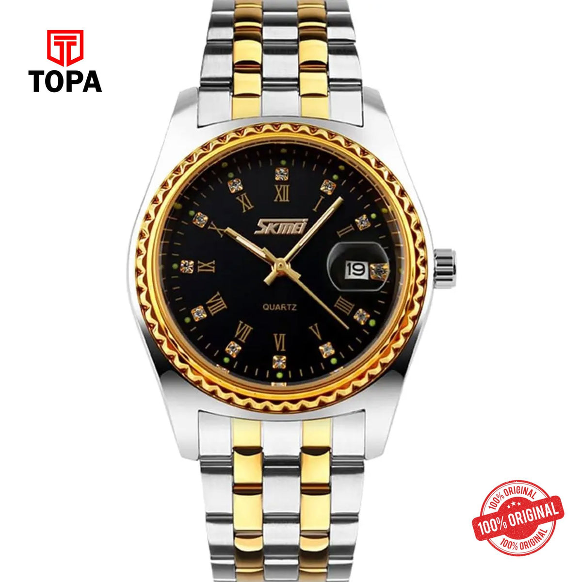 Topa Skmei-9098-L-TTGLD-BLK-Metal-Band-Women-Watch - Product Image 1