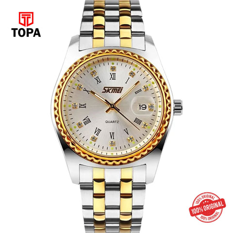 Topa Skmei-9098-L-TTGLD-WHT-Metal-Band-Women-Watch - Product Image 1