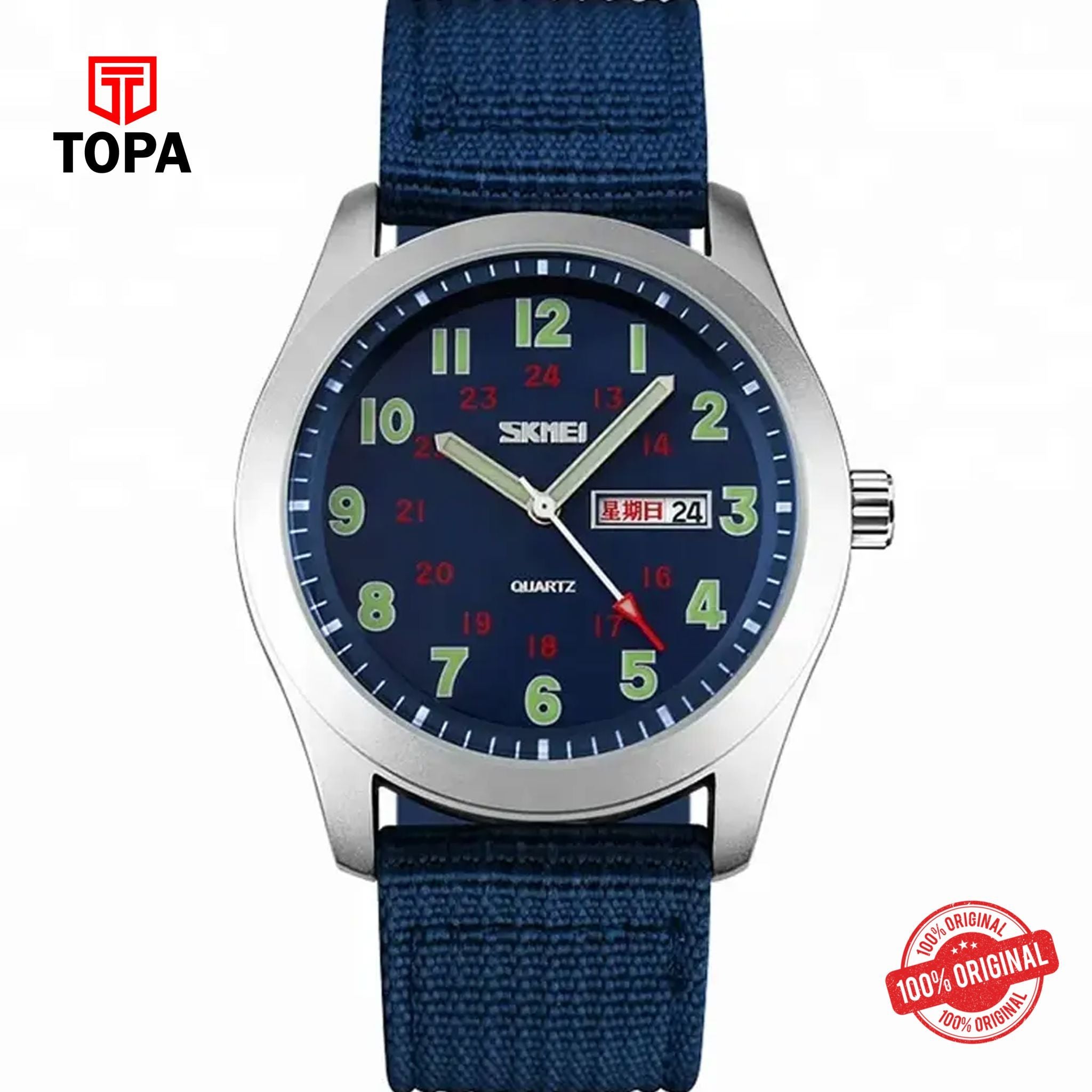 Topa Skmei-9112-CH-BLU-Nylon-Band-Men-Watch - Product Image 1