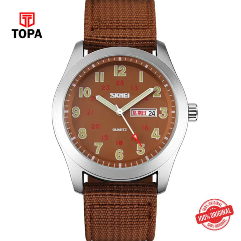 Topa Skmei-9112-CH-BRN-Nylon-Band-Men-Watch - Product Image 1