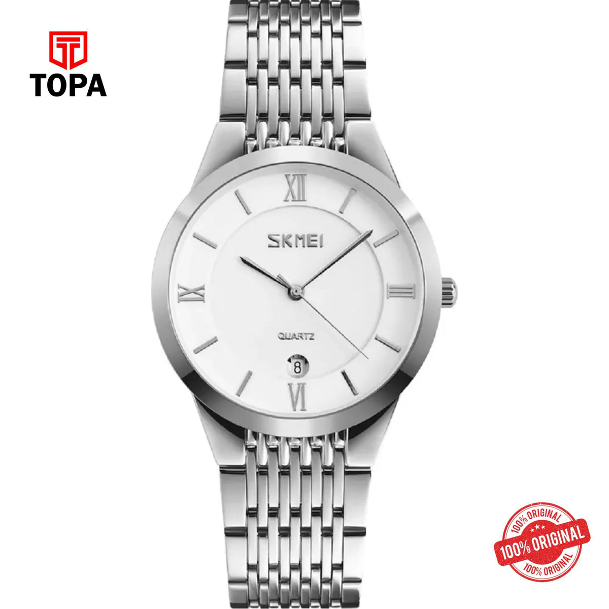 Topa Skmei-9139-ICH-WHT-Metal-Band-Women-Watch - Product Image 1