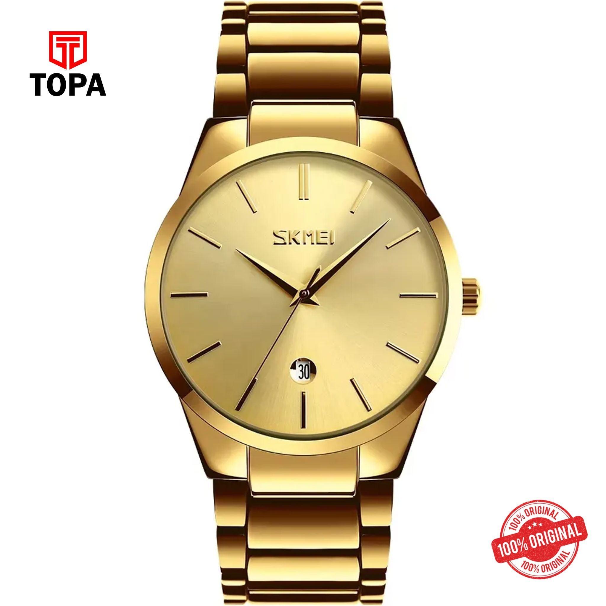 Topa Skmei-9140-GLD-Metal-Band-Men-Watch - Product Image 1
