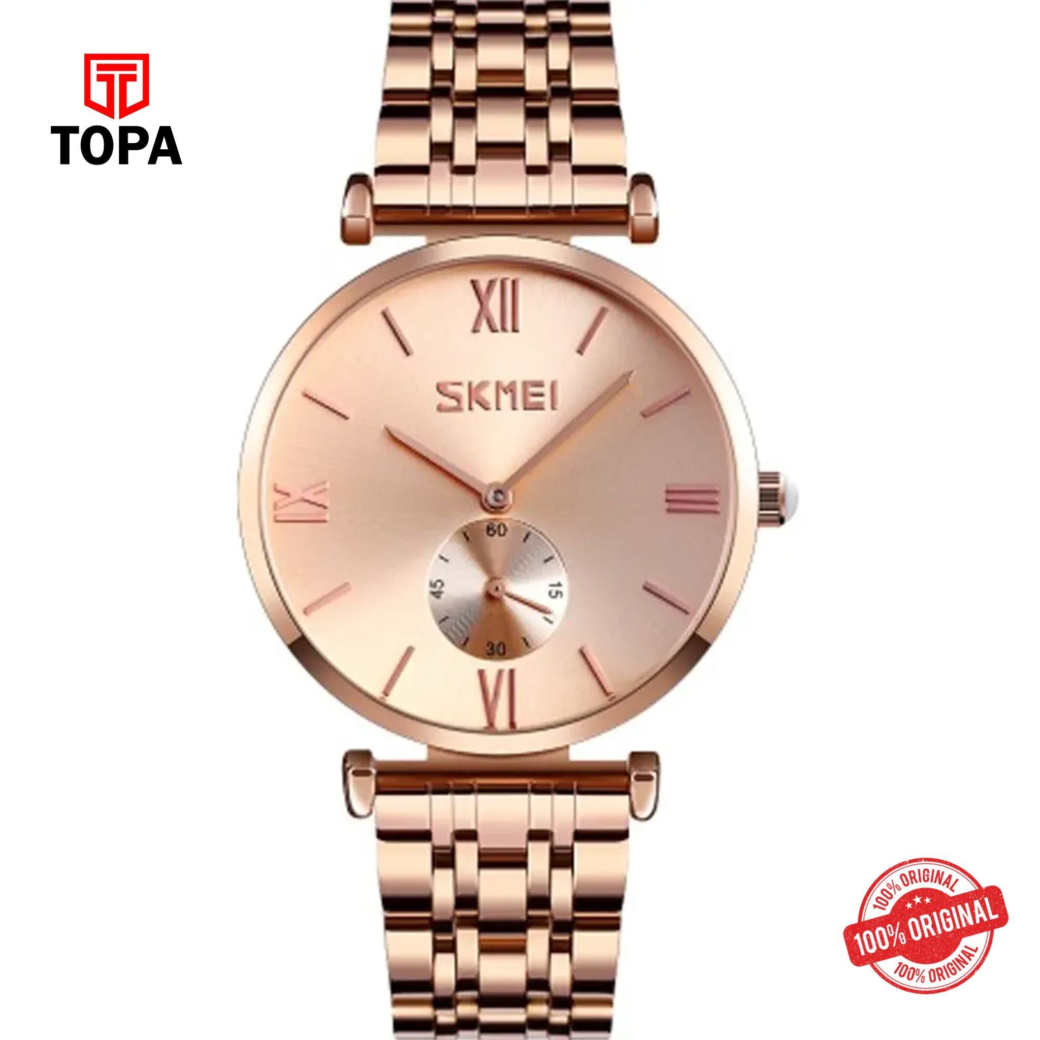 Topa Skmei-9198-L-RG-Metal-Band-Women-Watch - Product Image 1