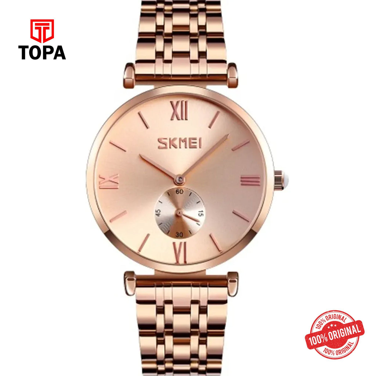 Topa Skmei-9198-L-RG-Metal-Band-Women-Watch - Product Image 1