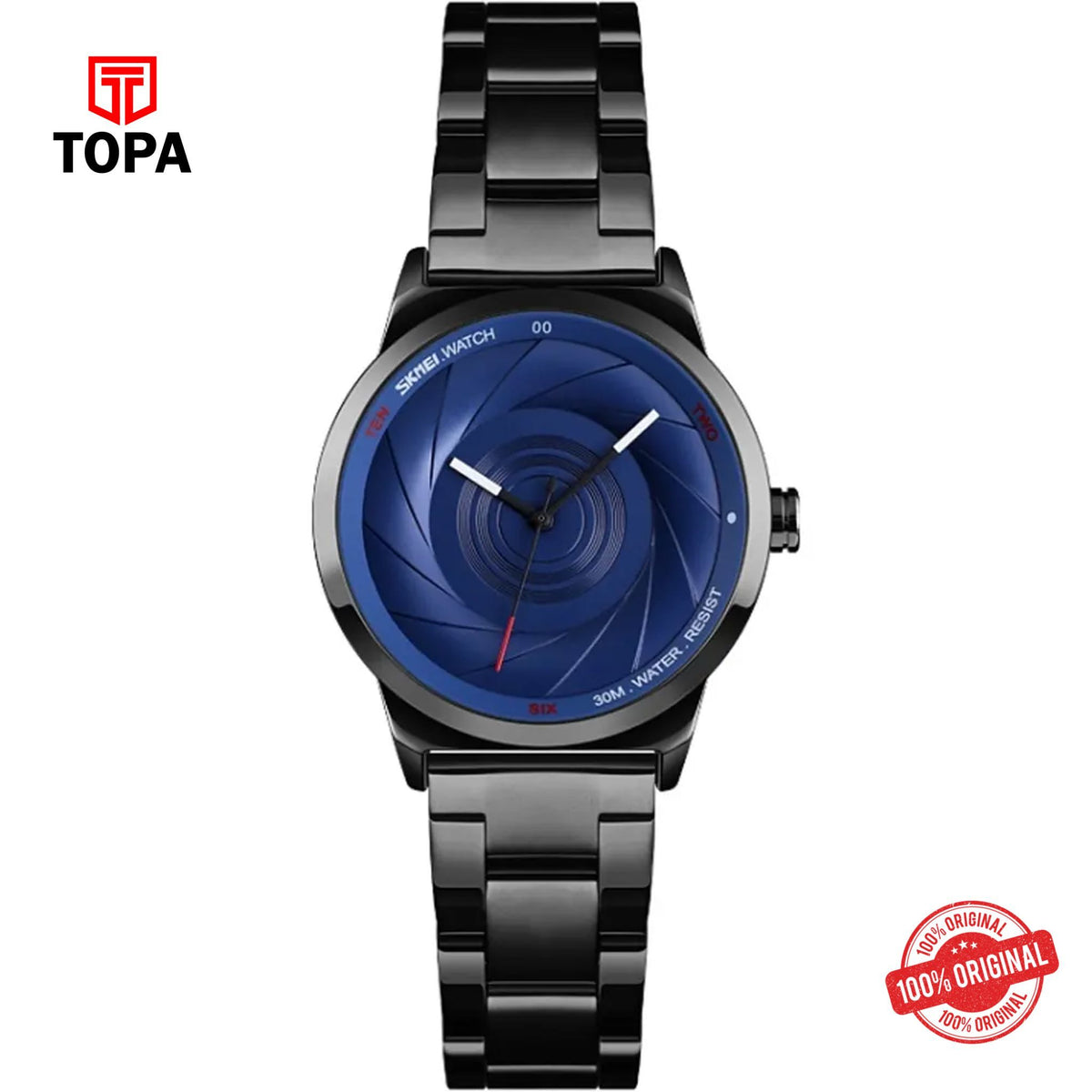 Topa Skmei-9210-L-BLK-BLU-Metal-Band-Women-Watch - Product Image 1