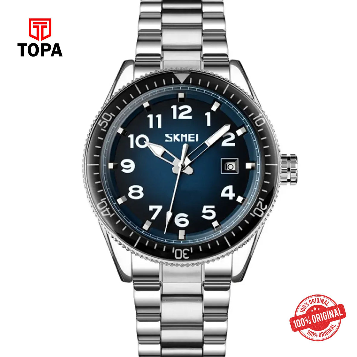 Topa Skmei-9232-CH-BLU-Metal-Band-Men-Watch - Product Image 1
