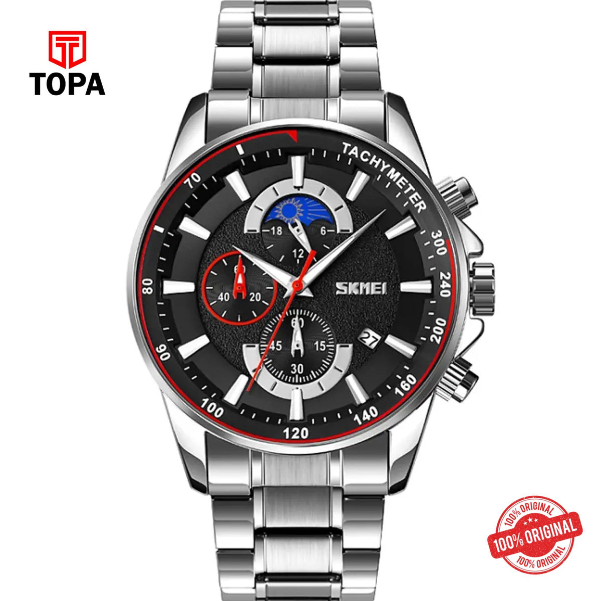 Topa Skmei-9250-CH-BLK-Metal-Band-Men-Watch - Product Image 1