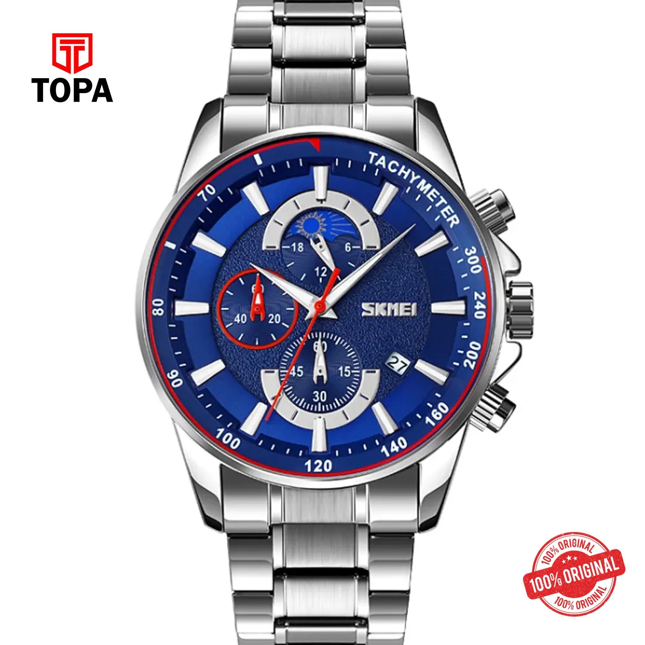 Topa Skmei-9250-CH-BLU-Metal-Band-Men-Watch - Product Image 1