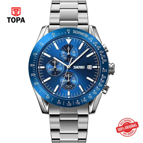 Topa Skmei-9253-CH-BLU-Metal-Band-Men-Watch - Product Image 1