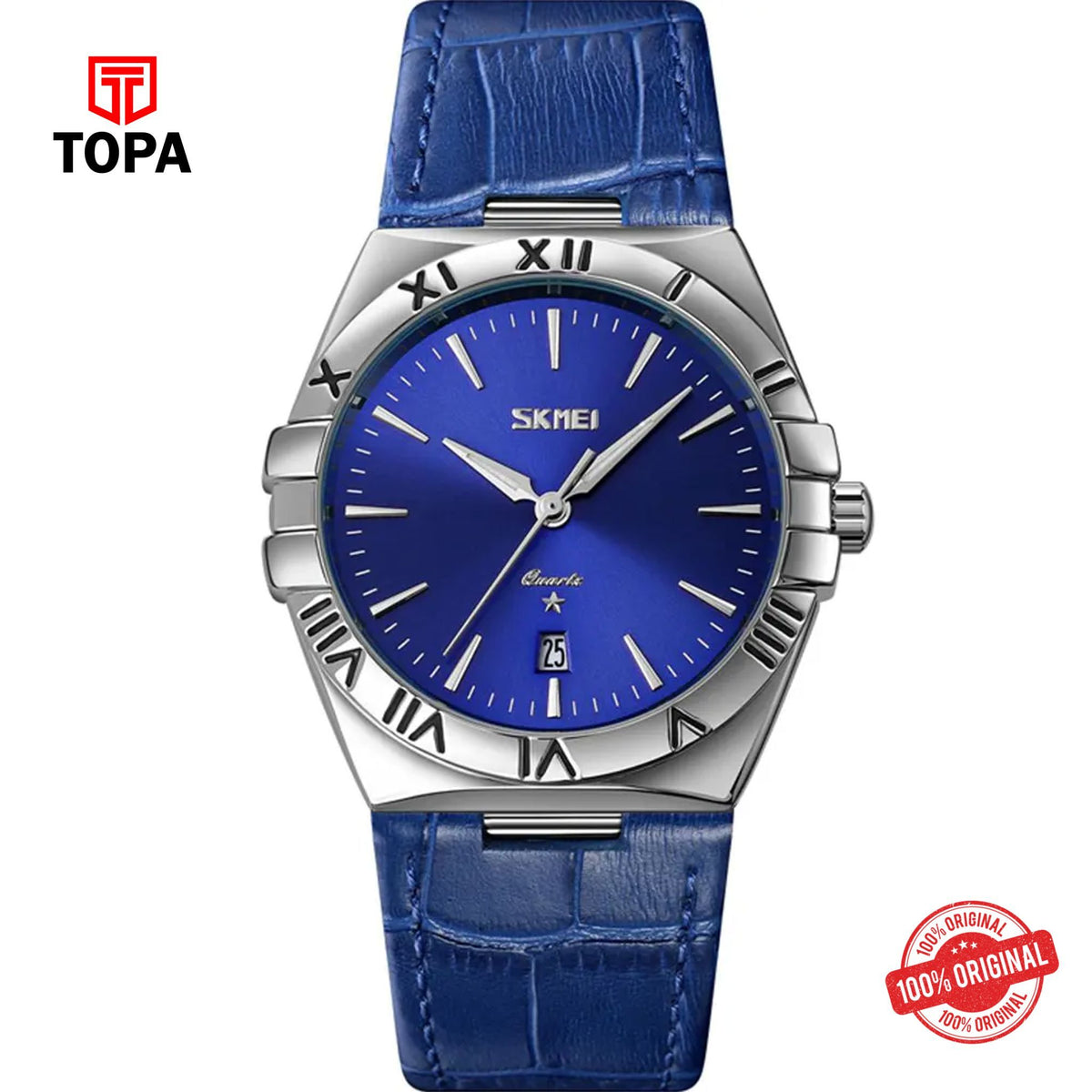 Topa Skmei-9257-CH-BLU-Leather-Band-Men-Watch - Product Image 1