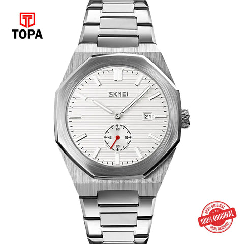 Topa Skmei-9262-CH-WHT-Metal-Band-Men-Watch - Product Image 1