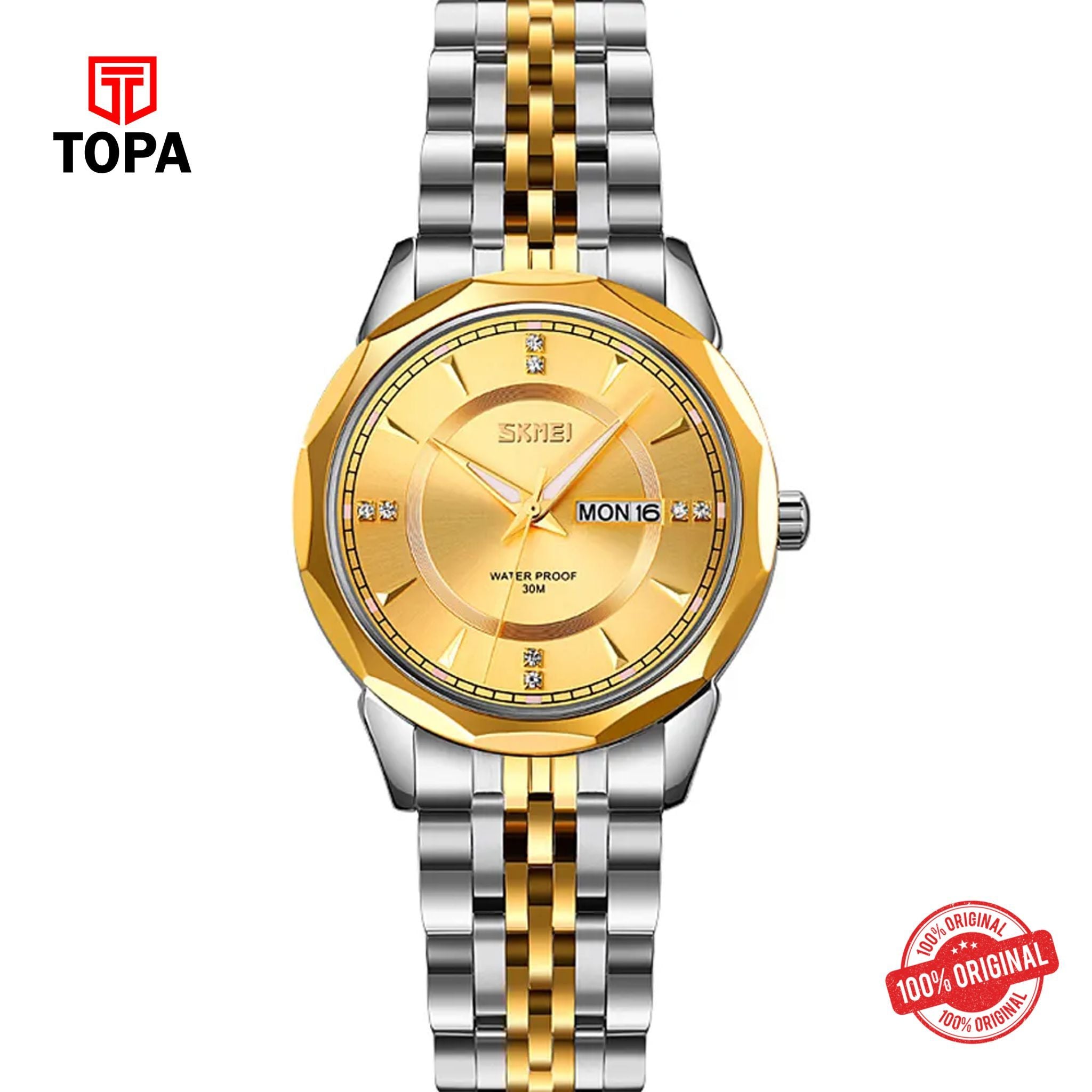 Topa Skmei-9264-TTGLD-GLD-Metal-Band-Women-Watch - Product Image 1