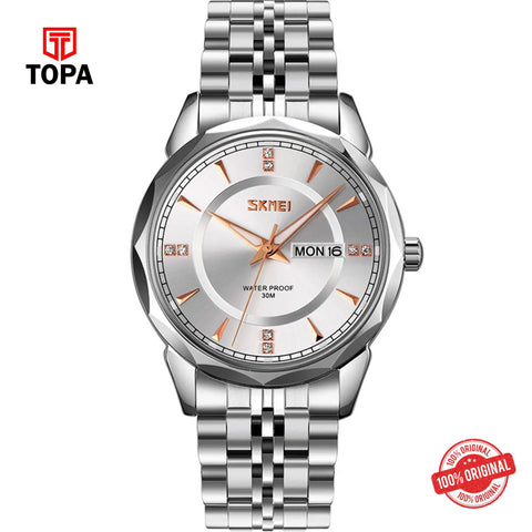 Topa Skmei-9268-G-CH-WHT-Metal-Band-Men-Watch - Product Image 1