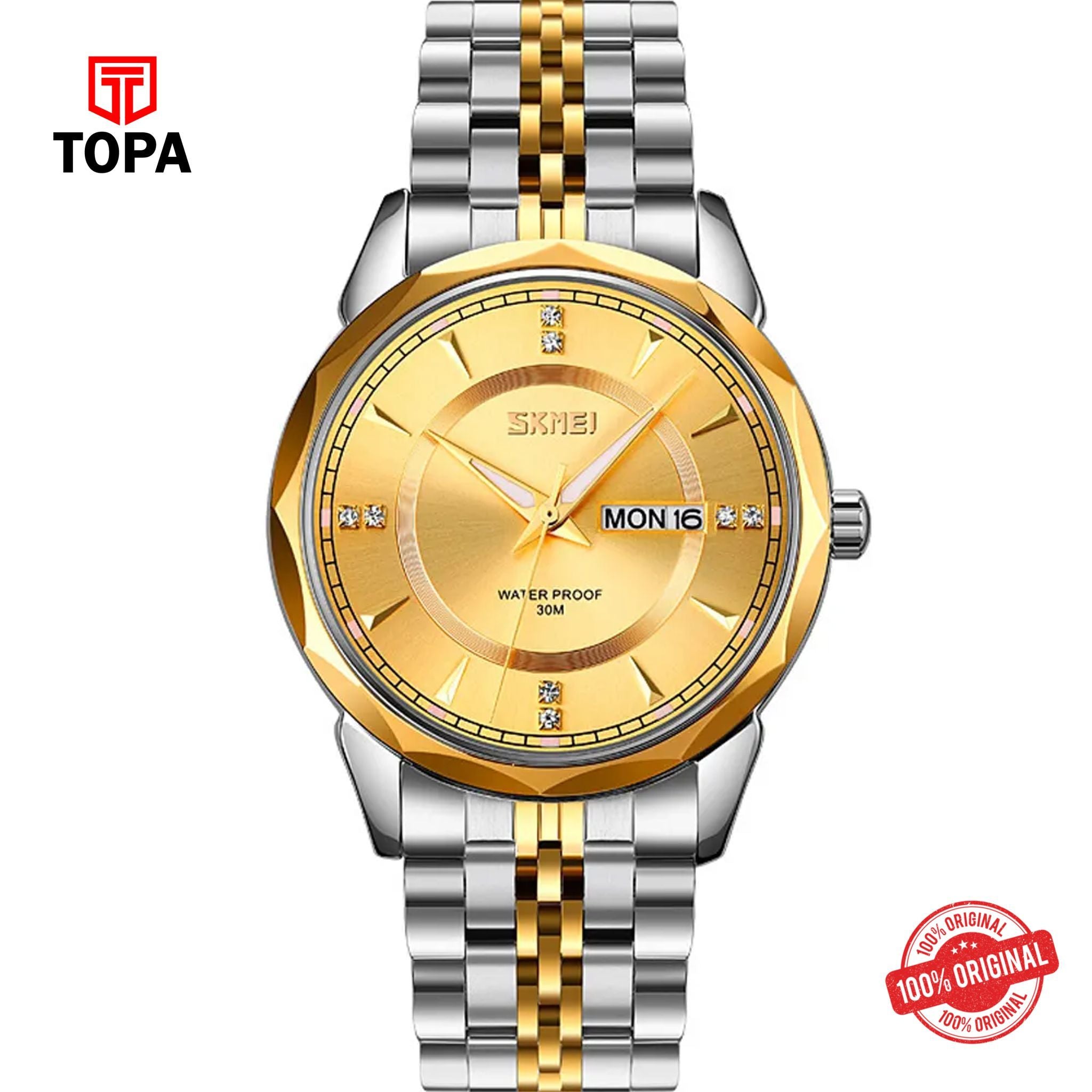 Topa Skmei-9268-G-TTGLD-GLD-Metal-Band-Men-Watch - Product Image 1