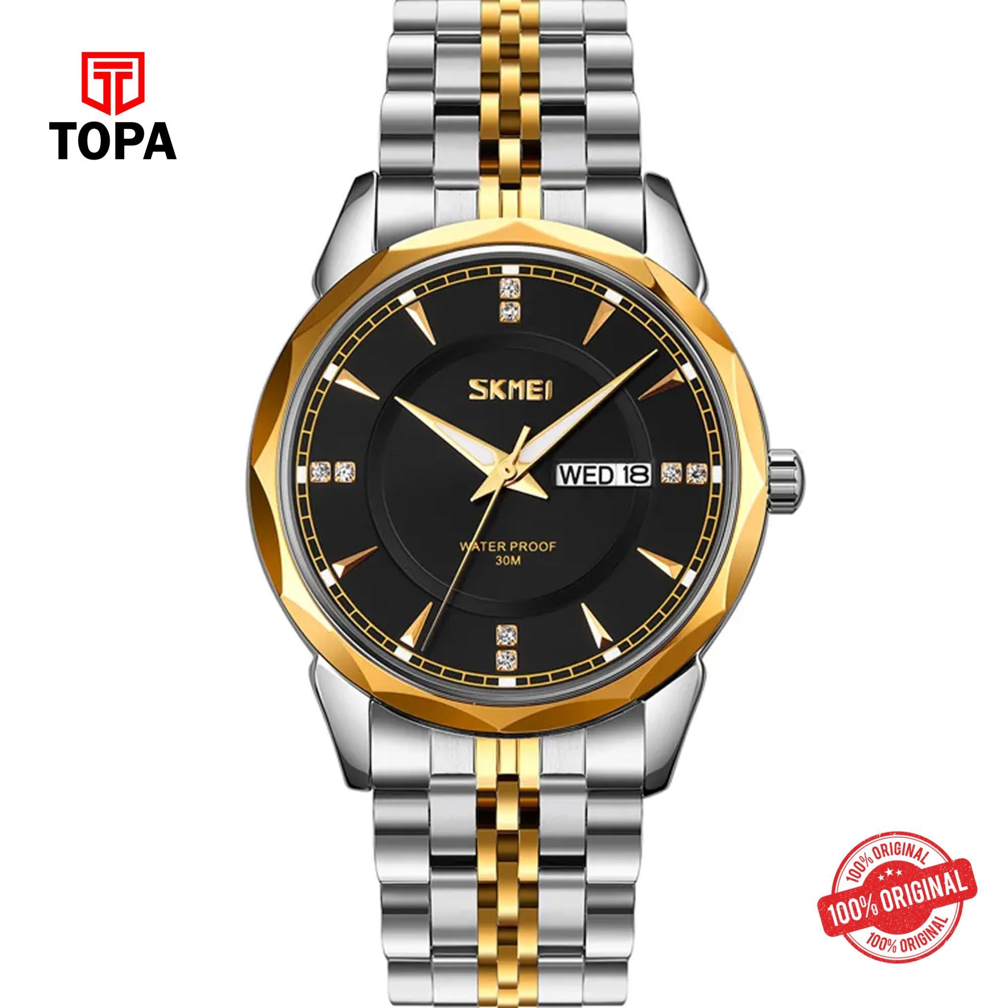 Topa Skmei-9268-TT-BLK-Metal-Band-Men-Watch - Product Image 1