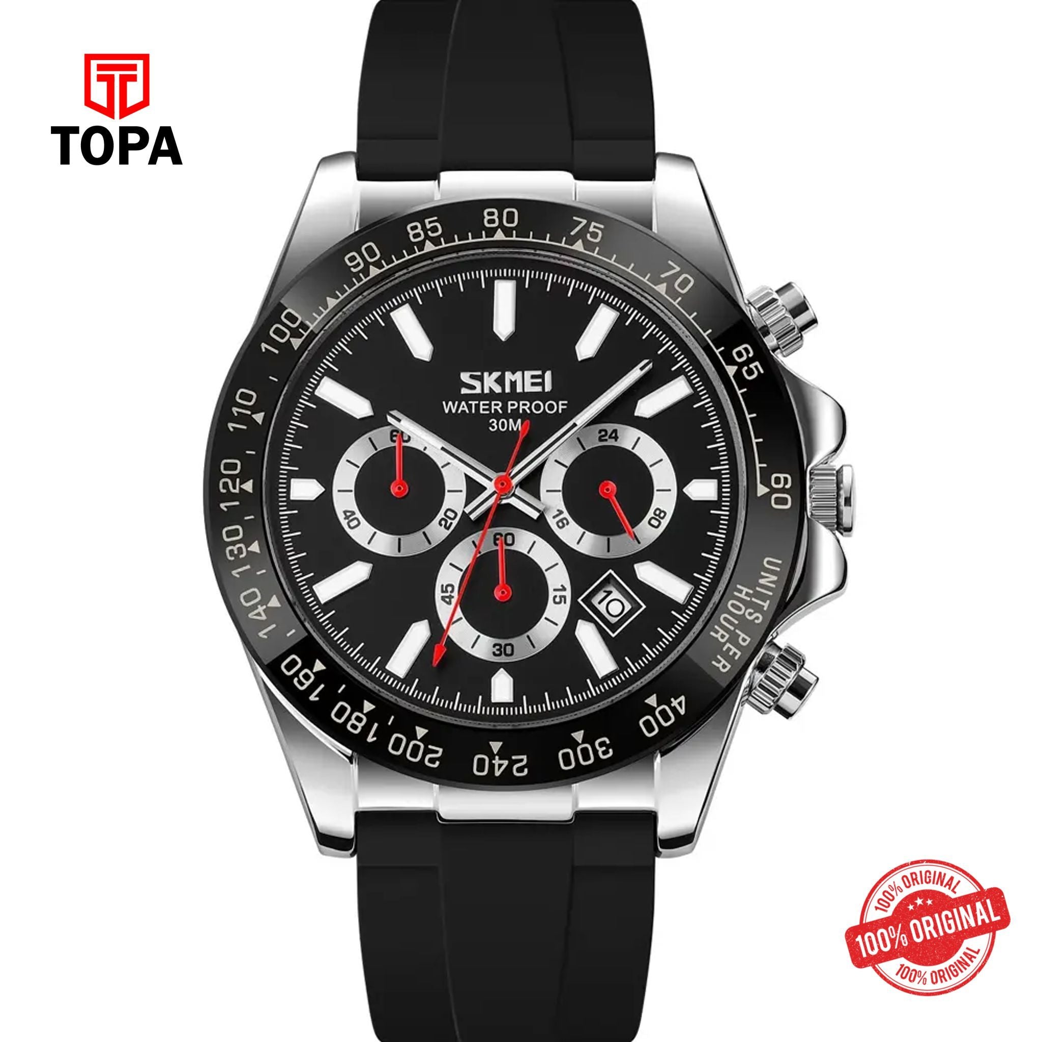 Topa Skmei-9275-CH-BLK-Rubber-Band-Men-Watch - Product Image 1
