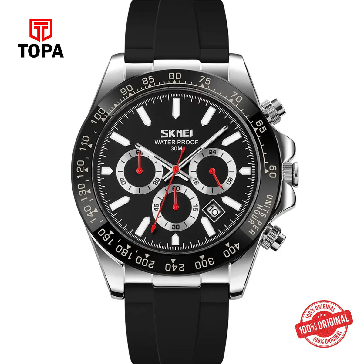 Topa Skmei-9275-CH-BLK-Rubber-Band-Men-Watch - Product Image 1