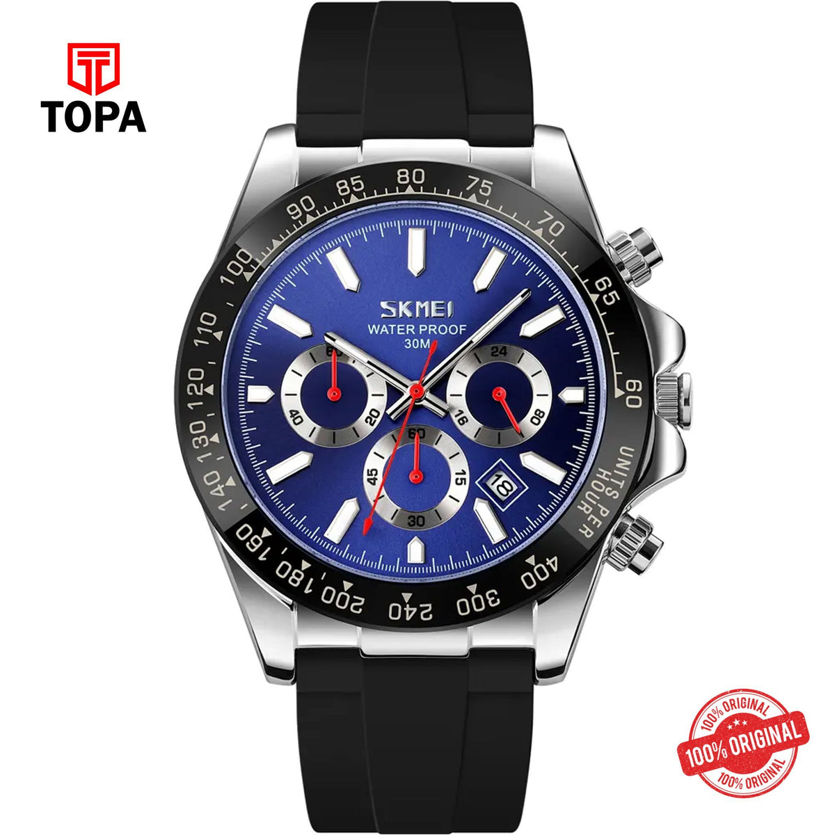 Topa Skmei-9275-CH-BLU-Rubber-Band-Men-Watch - Product Image 1