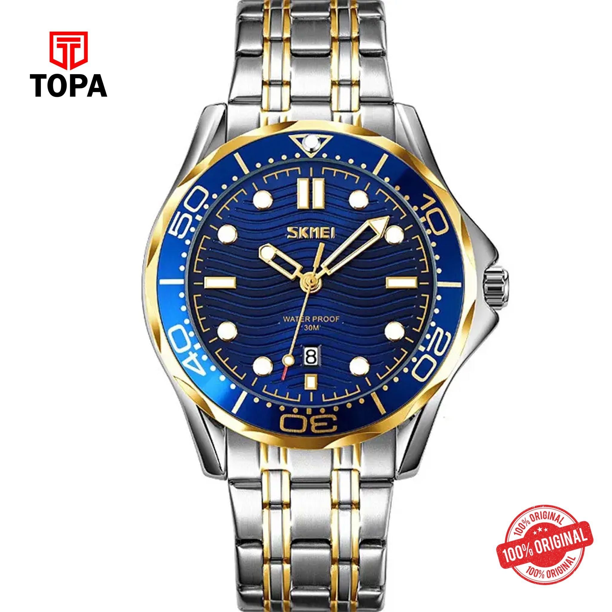 Topa Skmei-9276-TT-BLU-Metal-Band-Men-Watch - Product Image 1