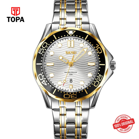 Topa Skmei-9276-TT-WHT-Metal-Band-Men-Watch - Product Image 1