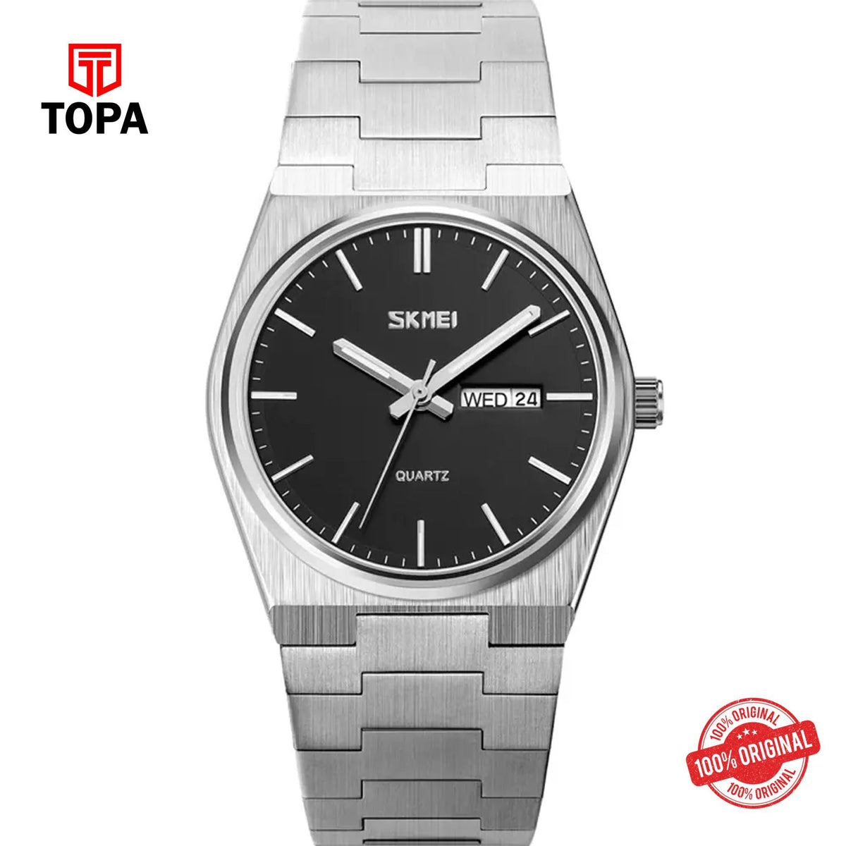 Topa Skmei-9288-CH-BLK-Metal-Band-Men-Watch - Product Image 1