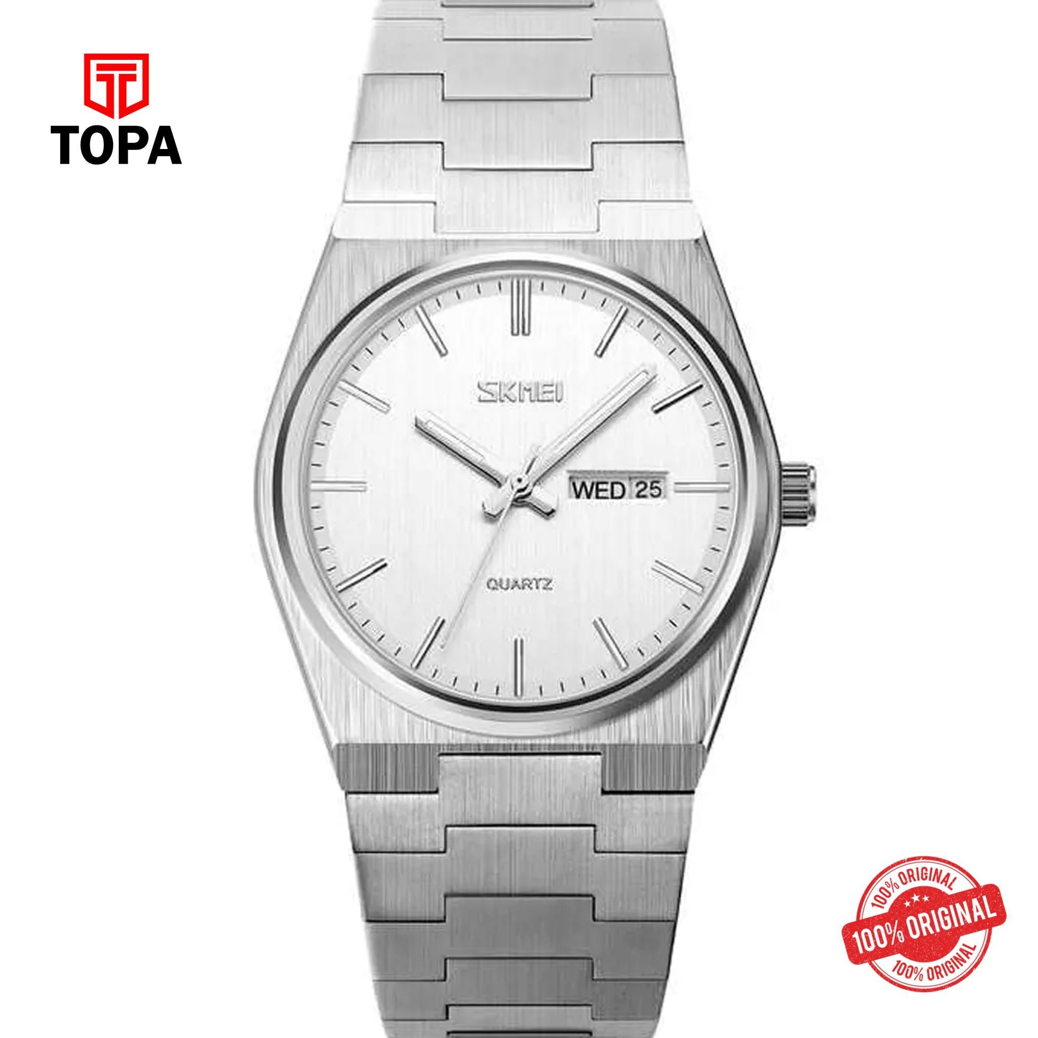 Topa Skmei-9288-CH-WHT-Metal-Band-Men-Watch - Product Image 1
