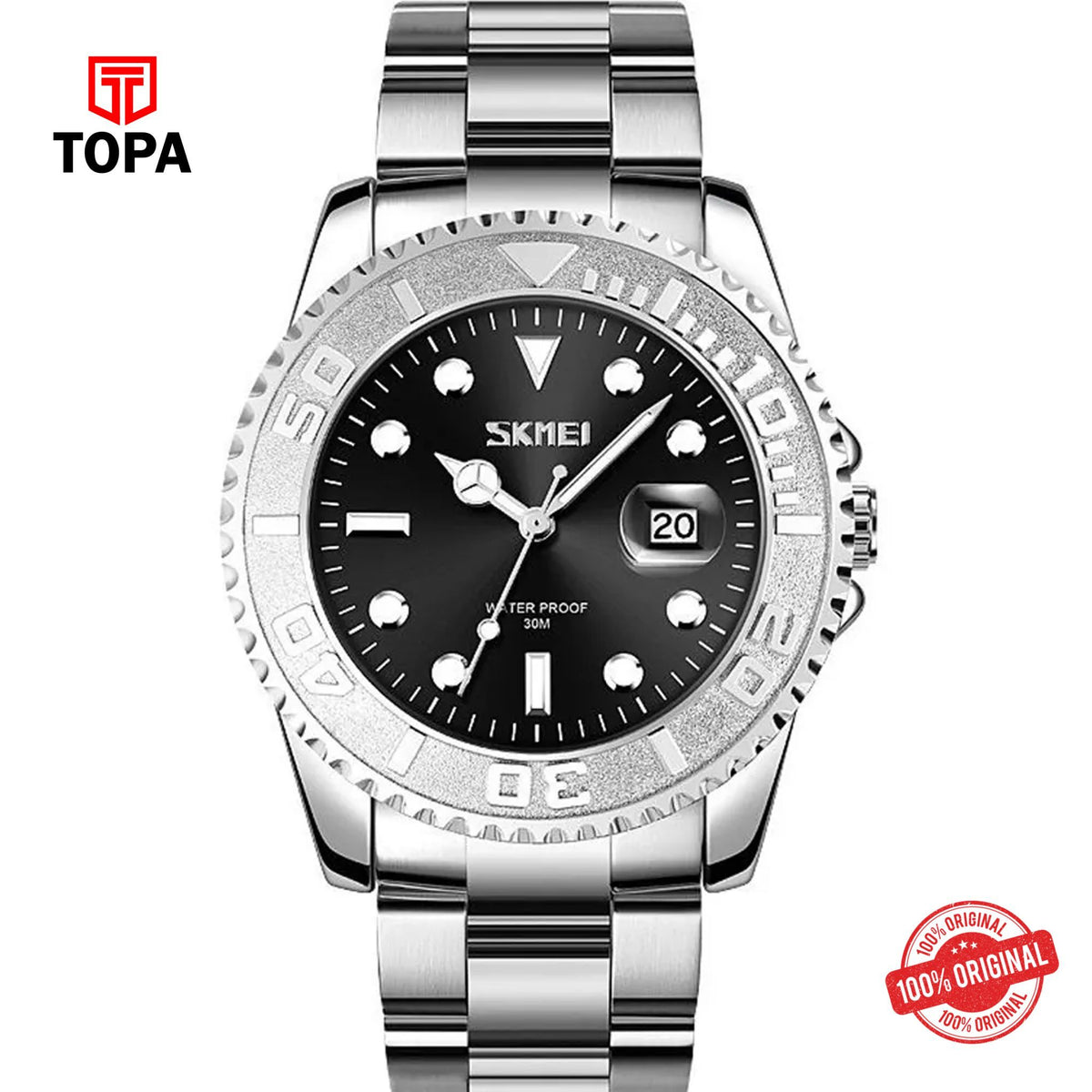 Topa Skmei-9295-G-CH-BLK-Metal-Band-Men-Watch - Product Image 1