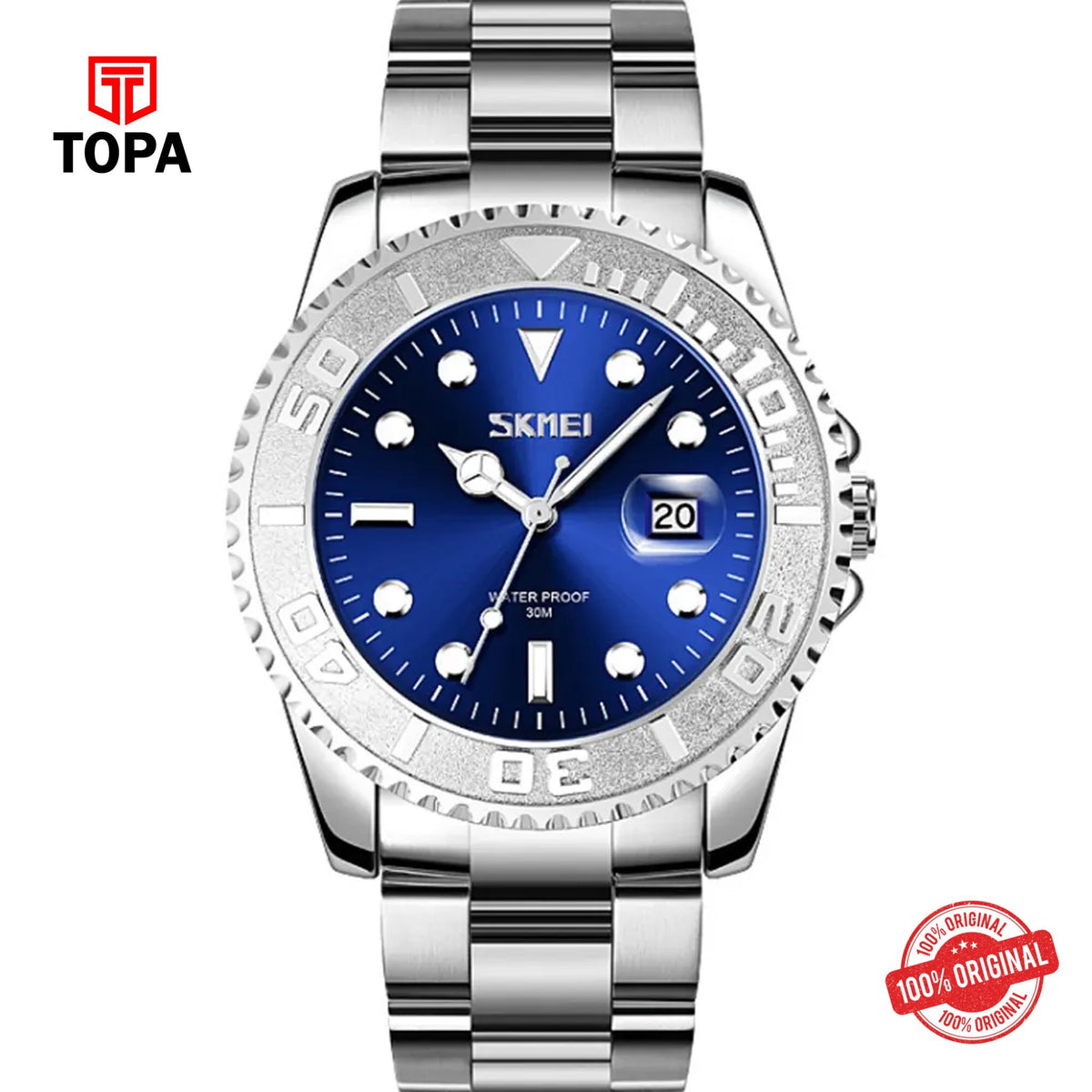 Topa Skmei-9295-G-CH-BLU-Metal-band-Men-Watch - Product Image 1